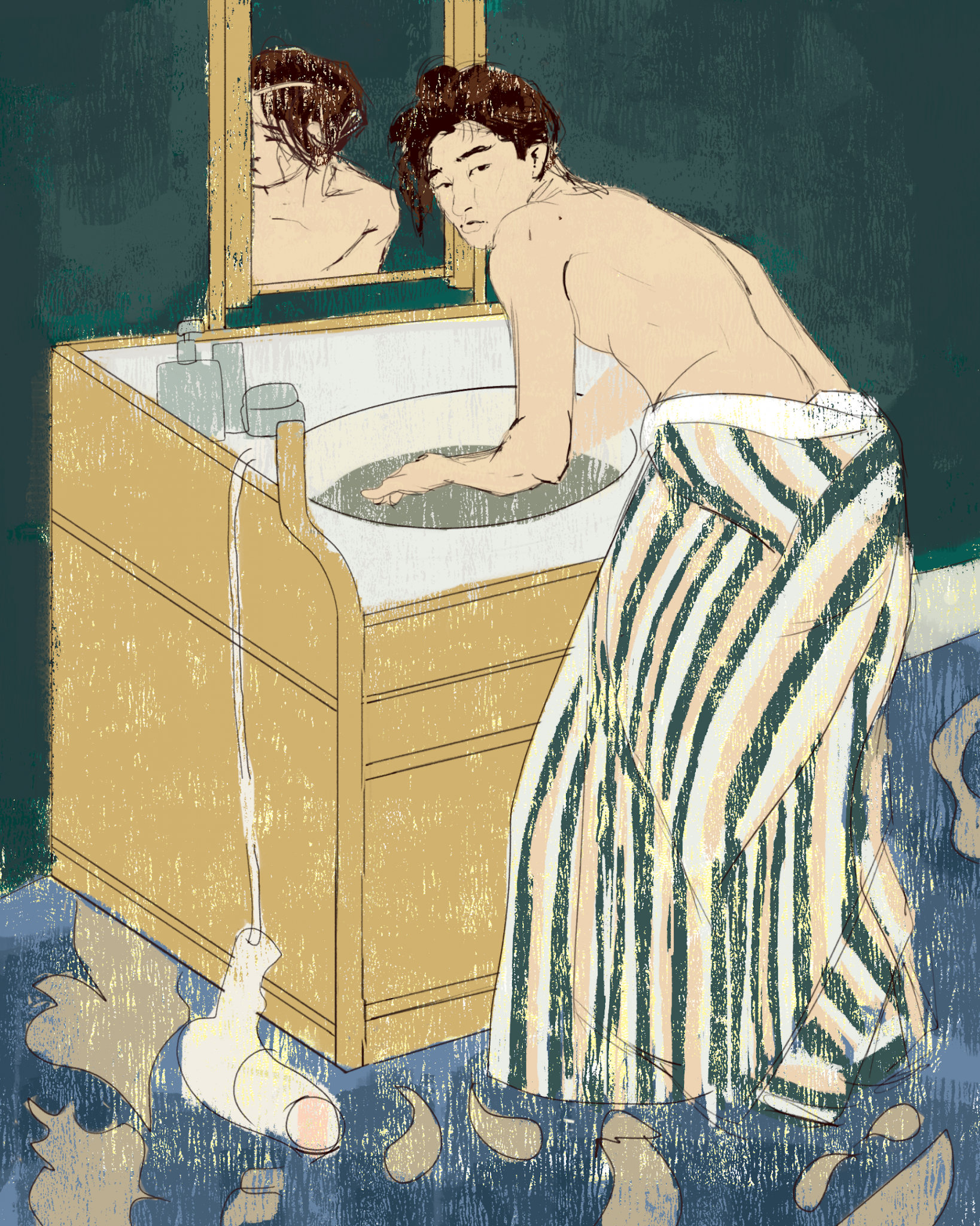 Woman Bathing (Self-Portrait)