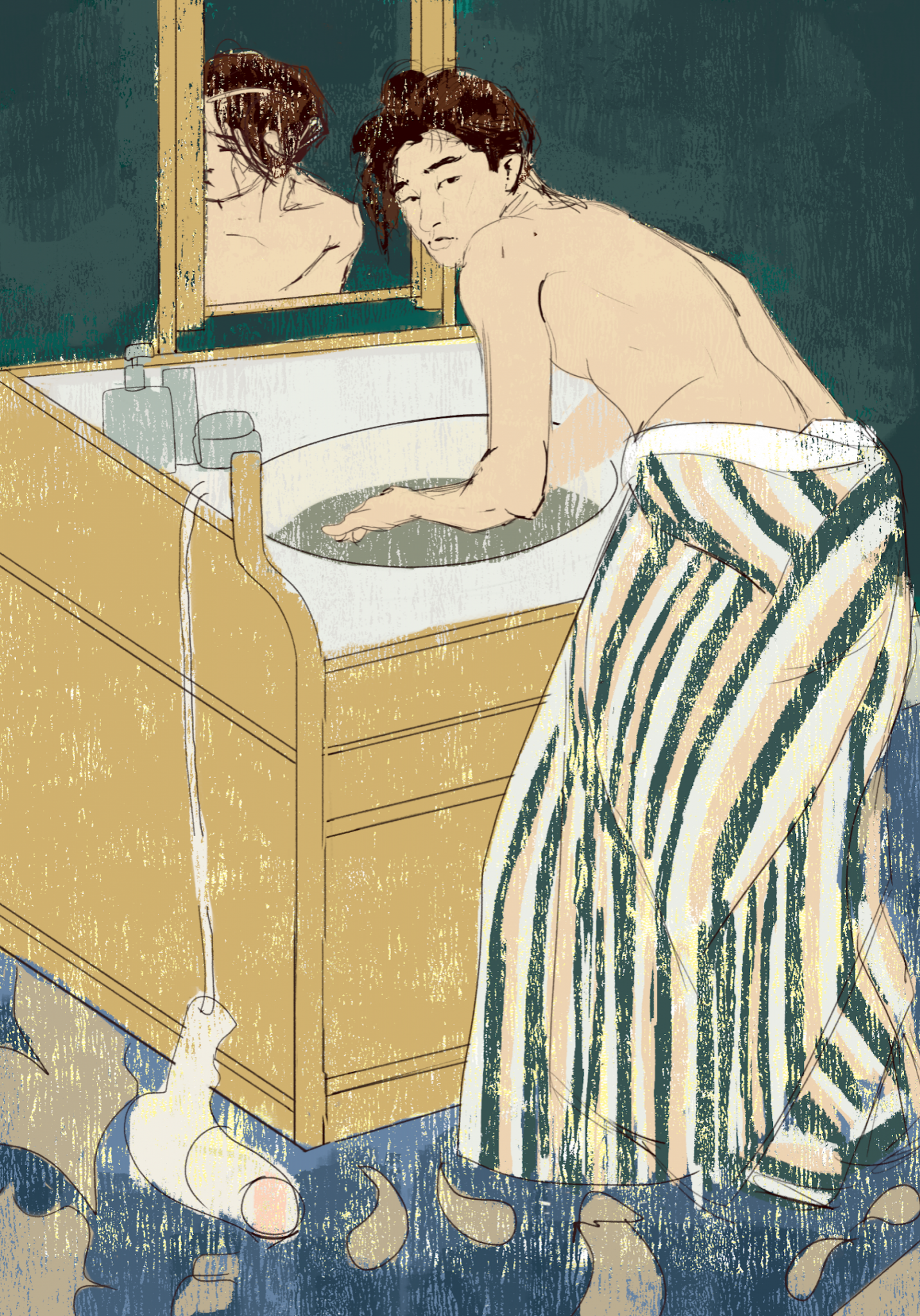 Woman Bathing (Self-Portrait)